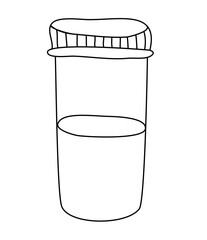 glass bottle hand drawn in doodle style, analysis, test