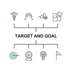 Target and Goal set icon, isolated Target and Goal set sign icon, vector illustration