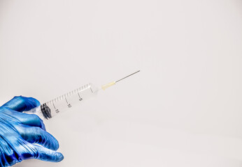 Covid-19 vaccination jab in a syringe