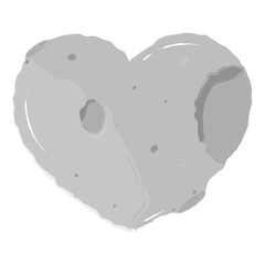 Isolated heart love gray romantic icon- Vector