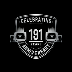 Fototapeta premium 191 years anniversary celebration shield design template. Vector and illustration