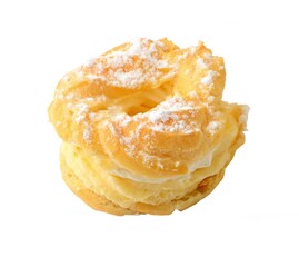 Sweet baked pastry with whipped cream (called venecek in Czech language)