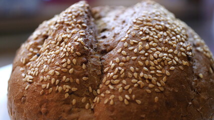 Whole Wheat Bread Baked At Home With Bio Ingredients.