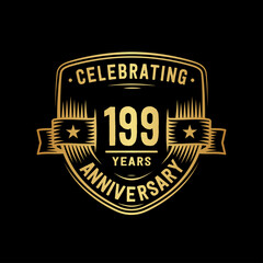 199 years anniversary celebration shield design template. Vector and illustration