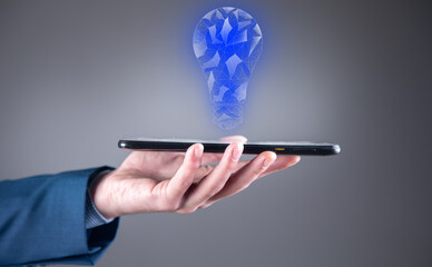 man with a light bulb graphics