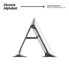 3D Chrome Metal Letter - A