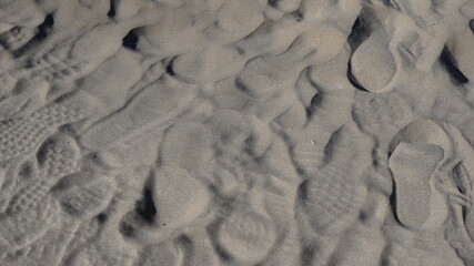 footprints in the sand of the beach