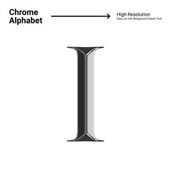 3D Chrome Metal Letter - I