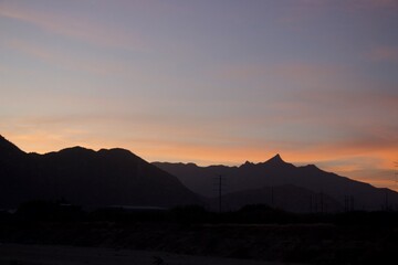 sunset in the mountains