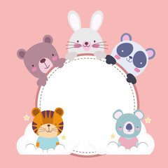 animals round banner
