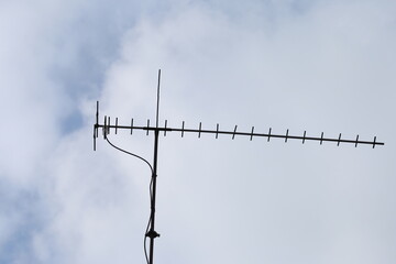 TV antenna against the sky