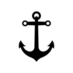 Anchor icon. Black silhouette. Front view. Vector simple flat graphic illustration. The isolated object on a white background. Isolate.