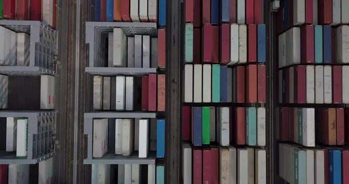 Sea Containers Stacked at the Loading Docks