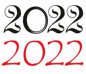 Happy New Year 2022 text design.