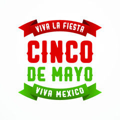 Viva la fiesta, Cinco de Mayo, Viva Mexico modern banner, design concept, social media post, cover, template with red and green text on a light background. 