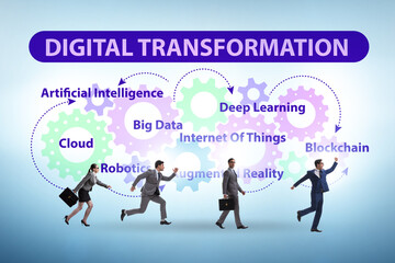 Concept of digital transformation with business people
