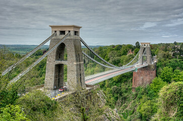 Clifton Suspension bridge in Bristol,Somerst county in England.