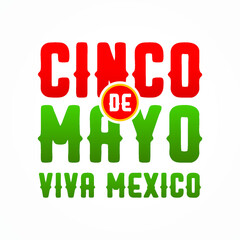Cinco de Mayo viva Mexico modern creative minimalist banner, design concept, social media template with red and green text on a light background. 