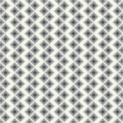 Abstract geometric sqaure background in neutral colors. Seamless vector pattern. Fashion fabric patchwork design. Brown taupe, navy blue and teal natural colors. Simple geometry chevron pattern