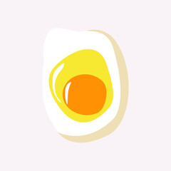 Scrambled egg logo design vector template. Cooking ingredient. Flat style vector illustration. Organic farm product, eco.