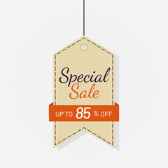 Tag sale discount label 85 off Vector
