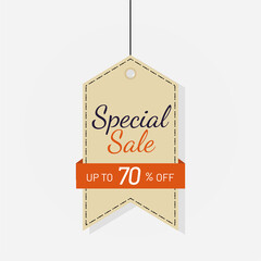 Tag sale discount label 70 off Vector