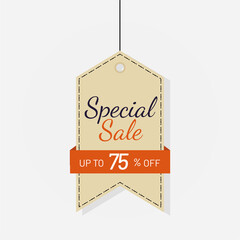 Tag sale discount label 75 off Vector