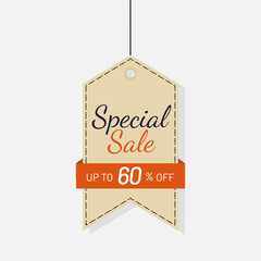 Tag sale discount label 60 off Vector