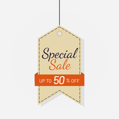 Tag sale discount label 50 off Vector