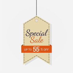 Tag sale discount label 55 off Vector