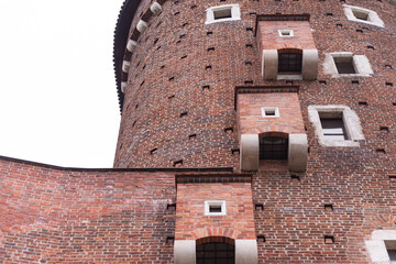 Medieval toilets in the castle. Krakow toilets on the walls of the royal Castle
