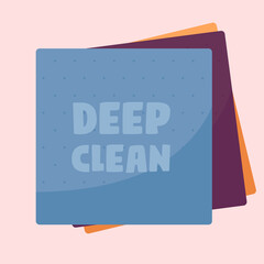Isolated deep colors cleaning articles hygiene equipment - Vector