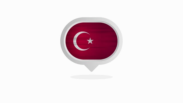 Turkey flag realistic flag. Made in Turkey. Motion graphic.
