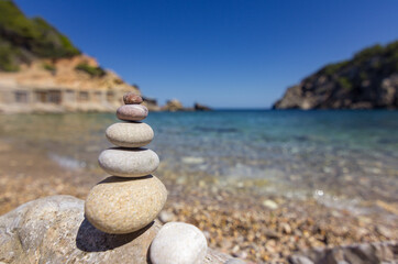 Beach of cala d'en Serra in Ibiza (Spain)