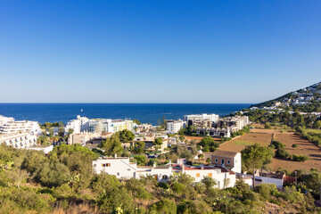Fototapeta na wymiar Beautiful town of Santa Eulalia del Rio in Ibiza (Spain)