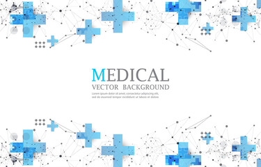 abstract vector polygon pattern.medical white background