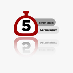 Vector emblem with the number of days remaining. label, red alarm clock flat with ribbon, promotion icon, best deal symbol vector illustration.