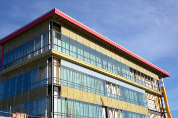 building under construction site glass structure isolation 