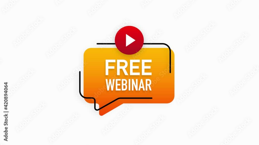 Aufkleber free live webinar for concept design. flat web gradient abstract banner isolated on white backdrop. 
