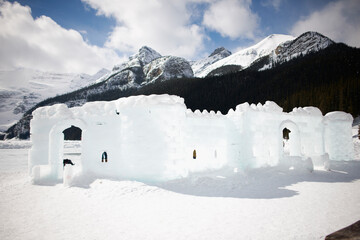 Ice carving, Lake Louise, Alberta, Canada