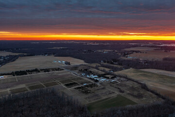 Drone Landscape of EPIC Sunrise in Plainsboro New Jersey 