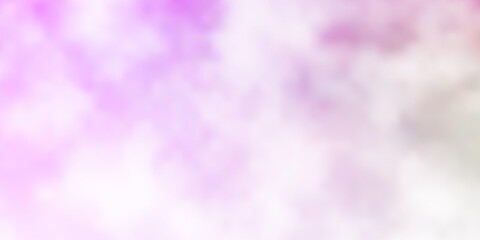 Light Pink, Green vector backdrop with cumulus.