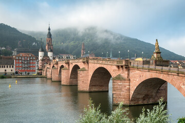 Fototapeta na wymiar Heidelberg Old Bridge across the Neckar River