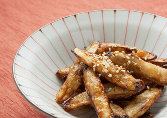 ごぼうの甘辛揚げ