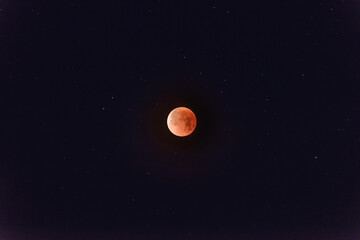 Super blood moon of January 31st 2018, Bishop, California, USA