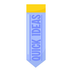 Quick ideas pencil yellow creativity thinking icon- Vector