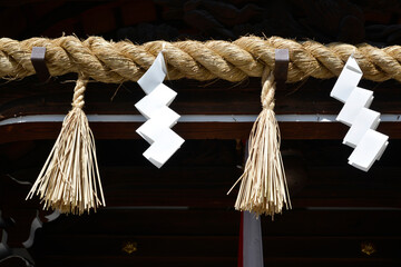 京都熊野神社　しめ縄　京都市