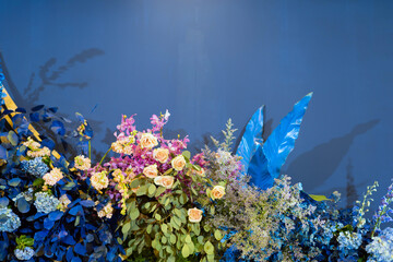 Fototapeta na wymiar Wedding backdrop background, flower decoration