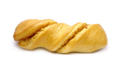 Twist bread isolated on white background