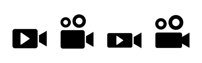 Video icon set. video camera icon vector. movie sign. cinema